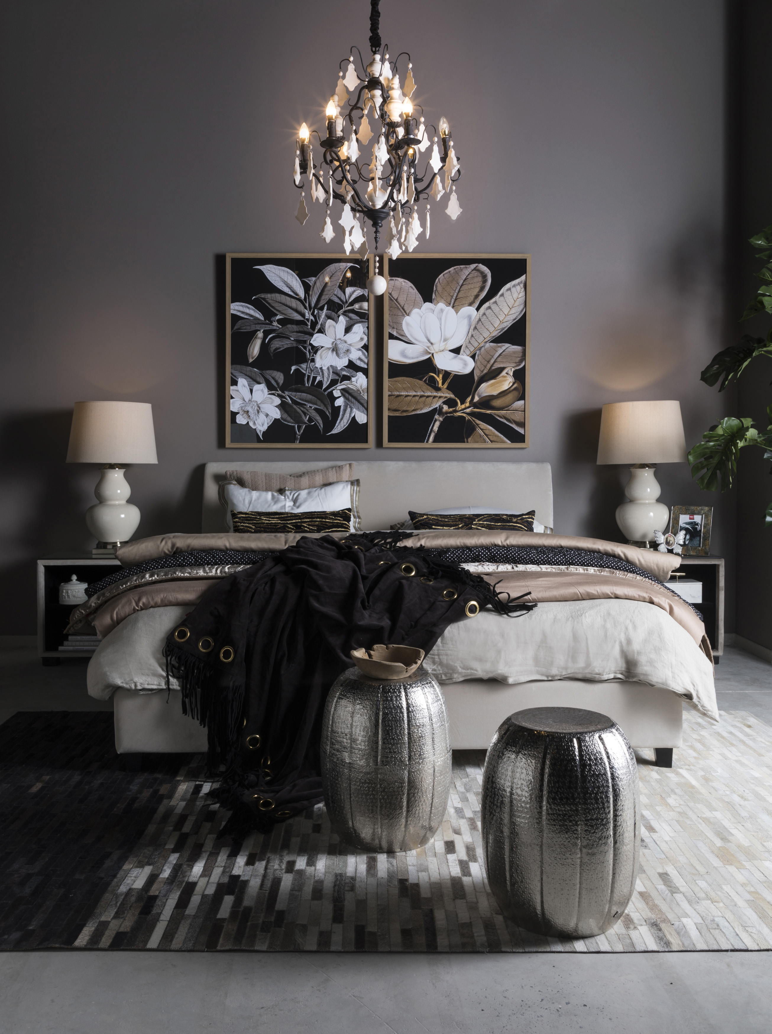  The SOLI bed along the ALINA chandelier  Available at THE One